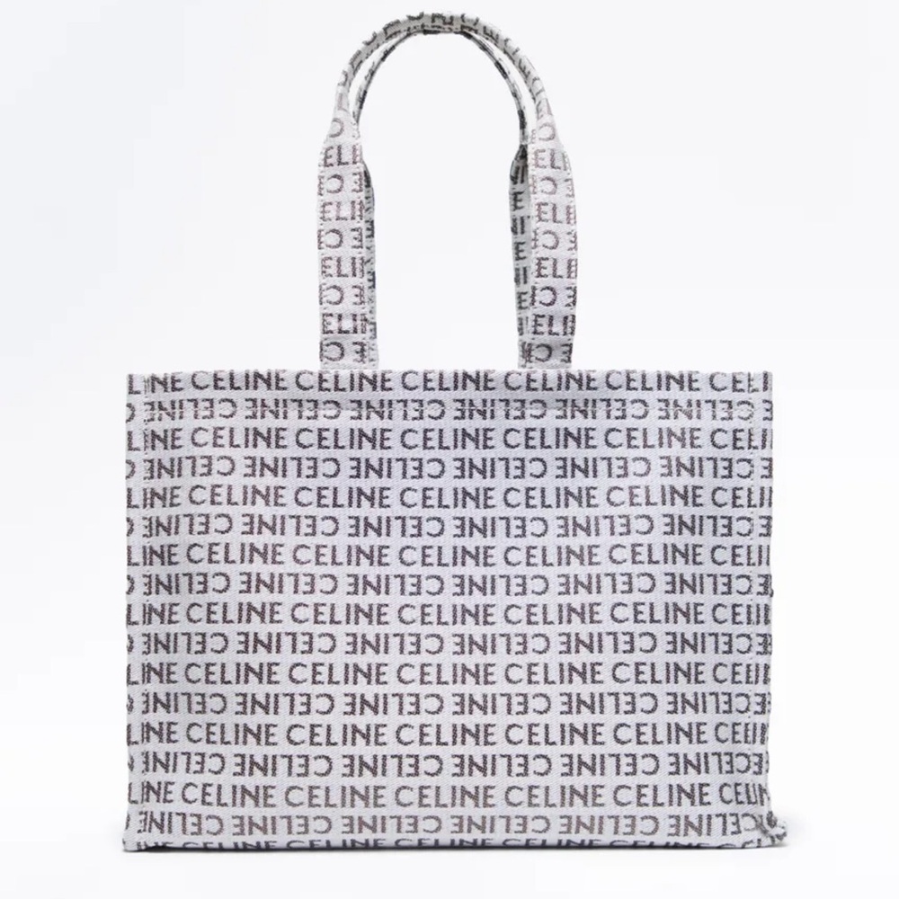 Celine canvas logo large cabas tote - Picture 4 of 5